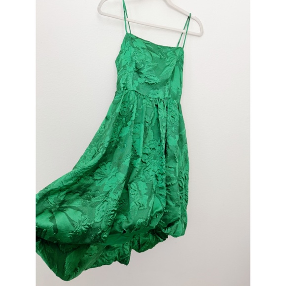 BY ANTHROPOLOGIE Green Jacquard Hi Low Bubble Midi Dress Size 4 - Picture 7 of 8